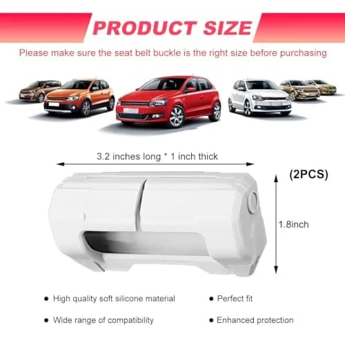 DXNQ 2PCS Car Seat Belt Buckle Covers Silicone Universal Fit | Anti-Scratch & Durable (3.2 × 1.8 × 1.0 inches) thumbnail 2