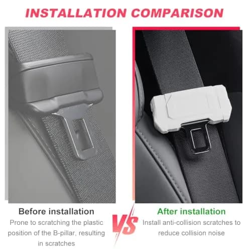DXNQ 2PCS Car Seat Belt Buckle Covers Silicone Universal Fit | Anti-Scratch & Durable (3.2 × 1.8 × 1.0 inches) thumbnail 3