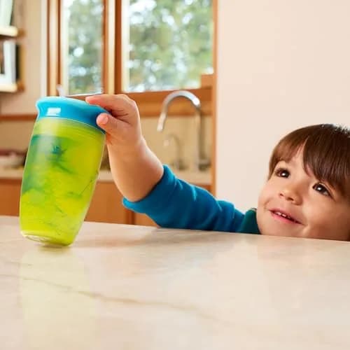 Munchkin Miracle 360 Tropical Swirl Sippy Cup 296ml (10oz) 2-Pack | Dentist-Recommended Spoutless Design thumbnail 4