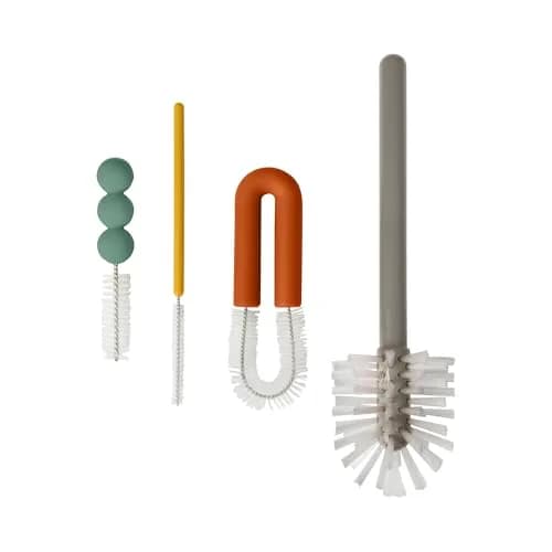 Boon Mod Replacement Baby Bottle Brushes - 4 Pack Nylon Bottle & Straw Cleaners for Baby Bottles thumbnail 1