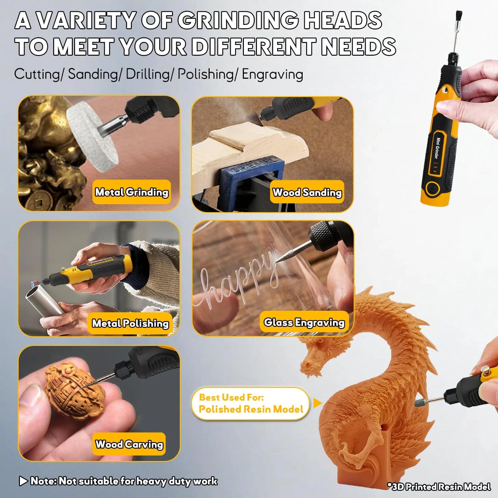 XIFOWE Resin Drill 3D Printed Resin Cured Sanding and Polishing Tool Kit | Versatile Rotary Tool for Resin Prints - view 6