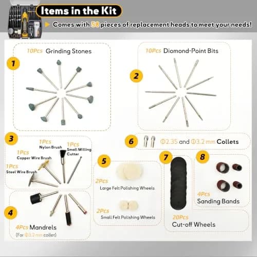 XIFOWE Resin Drill 3D Printed Resin Cured Sanding and Polishing Tool Kit | Versatile Rotary Tool for Resin Prints thumbnail 8