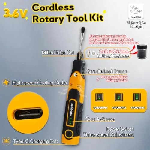 XIFOWE Resin Drill 3D Printed Resin Cured Sanding and Polishing Tool Kit | Versatile Rotary Tool for Resin Prints thumbnail 2