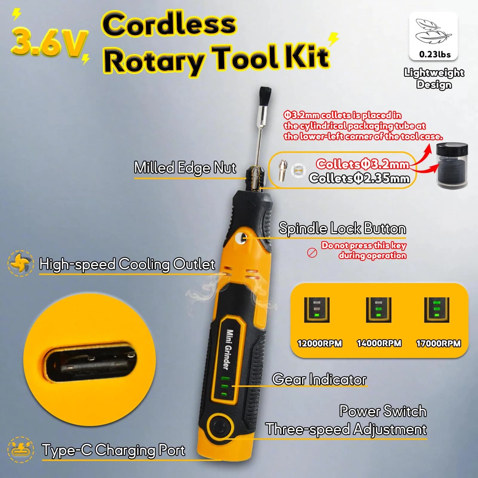 XIFOWE Resin Drill 3D Printed Resin Cured Sanding and Polishing Tool Kit | Versatile Rotary Tool for Resin Prints - view 2