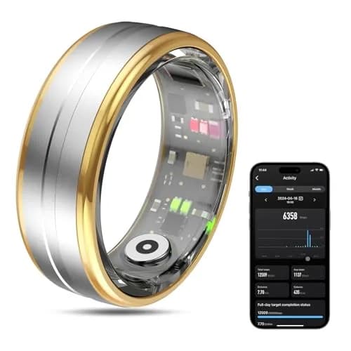 MagLoop Smart Ring Health Tracker for Men/Women | Sleep & Heart Rate Monitor, Waterproof, Fast Charging, Long-Lasting (Silver,10) thumbnail 1