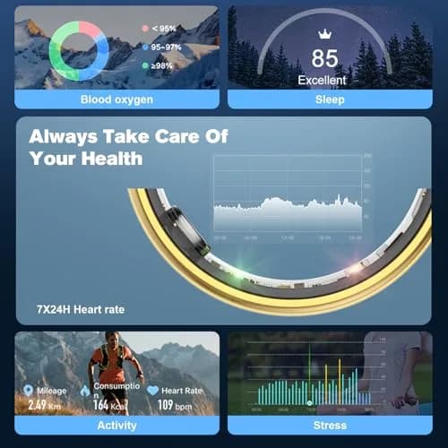 MagLoop Smart Ring Health Tracker for Men/Women | Sleep & Heart Rate Monitor, Waterproof, Fast Charging, Long-Lasting (Silver,10) thumbnail 2