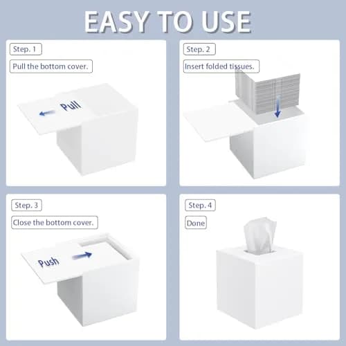 PITBVO Matte White Square Acrylic Tissue Box Cover 14cm (5.5") | Premium 5MM Acrylic for Home & Office thumbnail 5
