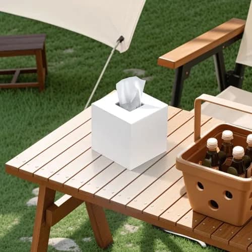 PITBVO Matte White Square Acrylic Tissue Box Cover 14cm (5.5") | Premium 5MM Acrylic for Home & Office thumbnail 6