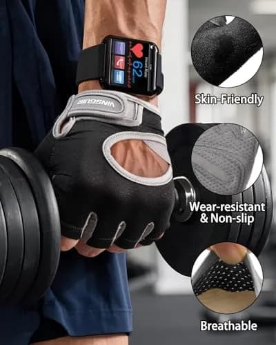 VINSGUIR Workout Gloves for Women and Men | Breathable Weight Lifting Gloves for Gym Exercise, Fitness, Training, Cycling thumbnail 5