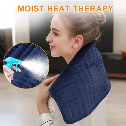 Deepsoon Electric Heating Pad for Back 24x12 Inch Navy Blue | Fast Heat & Auto Shut-Off thumbnail 4