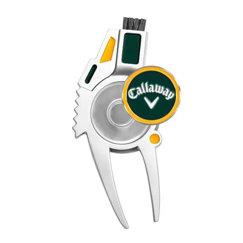 Callaway 4-in-1 Golf Divot Repair Tool Green/Yellow | Multi-Function Golf Essential thumbnail 2