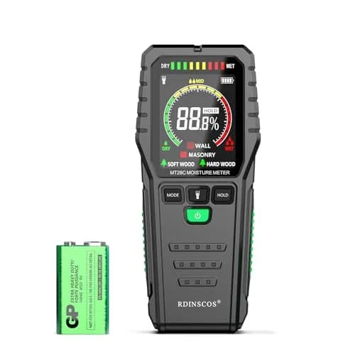 RDINSCOS Pinless Moisture Meter for Wood & Wall | 4 Modes, Non-Invasive, Color LCD Screen thumbnail 1