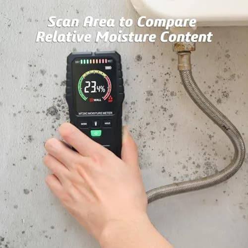 RDINSCOS Pinless Moisture Meter for Wood & Wall | 4 Modes, Non-Invasive, Color LCD Screen thumbnail 2