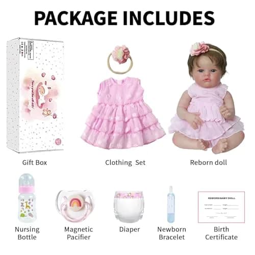 SCOM 20 Inch Reborn Baby Doll Girl | Realistic Newborn Baby Toy for Kids 3+ thumbnail 6