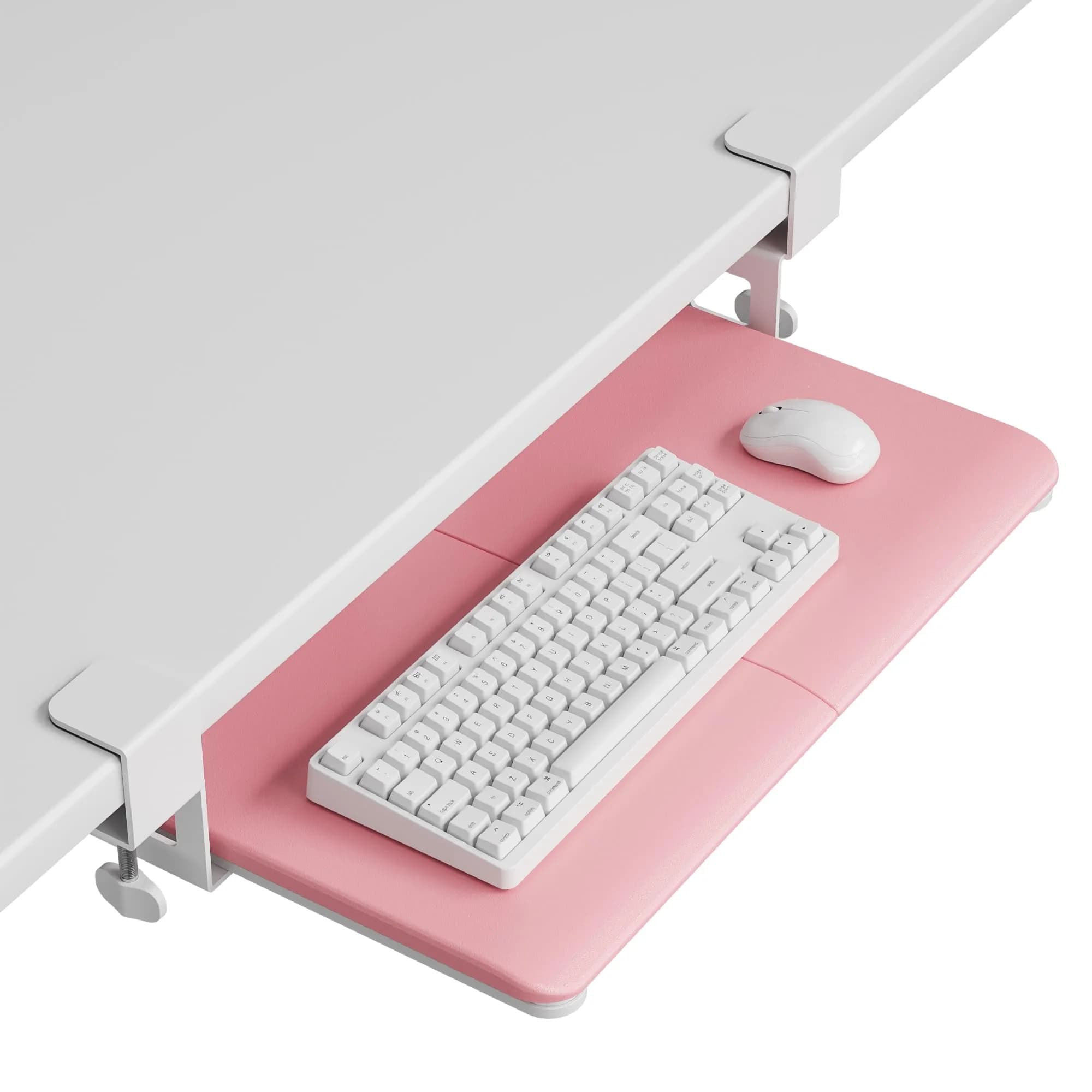 BONTEC Under Desk Keyboard Tray, Pull-Out Platform for Standard Keyboard & Mouse, 25.6" x 11.8" | Space-Saving Workspace Organizer — Fits Desks Up to 1.97 inches
