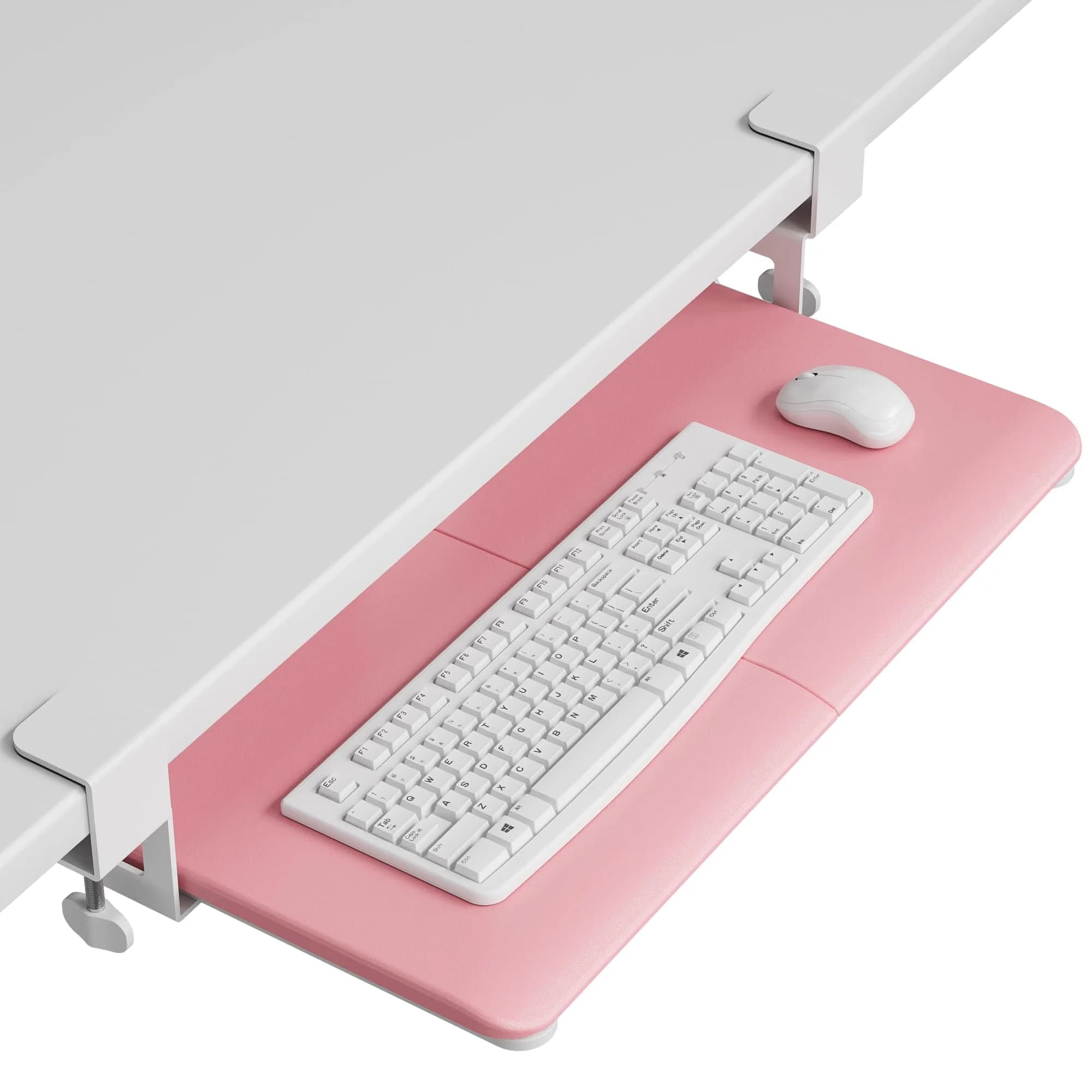 BONTEC Under Desk Keyboard Tray, Pull-Out Platform for Ergonomic Workspace | Fits Desks Up to 1.97 Inches