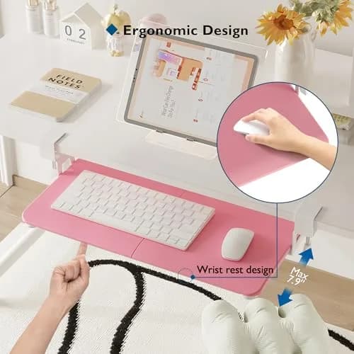 BONTEC Under Desk Keyboard Tray, Pull-Out Platform for Ergonomic Workspace | Fits Desks Up to 1.97 Inches thumbnail 9