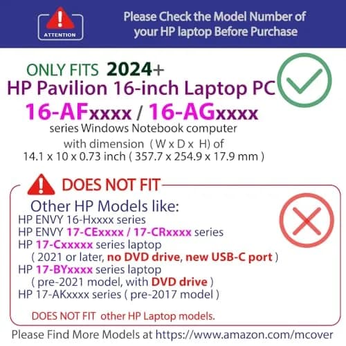 mCover Case ONLY for HP Pavilion 16-inch Laptop 2024+ | Clear Polycarbonate Shell thumbnail 3