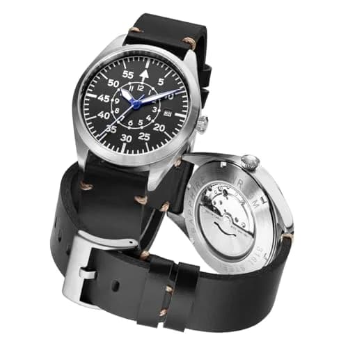 Boyarca Pilot Watch Men's Aviator Automatic Mechanical Watch 40mm (Black B) | Japan MIYOTA 8215 Movement thumbnail 1