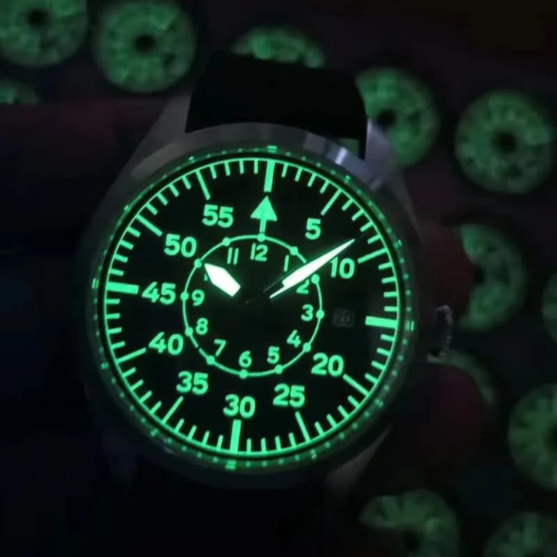Boyarca Pilot Watch Men's Aviator Automatic Mechanical Watch 40mm (Black B) | Japan MIYOTA 8215 Movement thumbnail 6