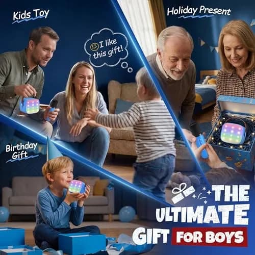 YLL Karaoke Machine for Kids, Royal-Blue, 1.12 lb (0.51 kg) | Bluetooth Speaker with 2 Wireless Microphones & Magic Voices thumbnail 2