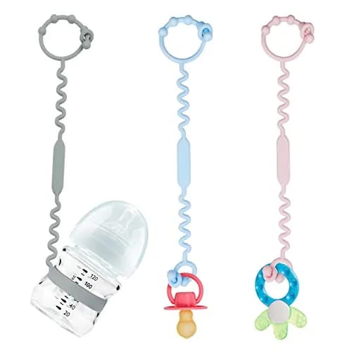 Yunaeduo Silicone Toy Straps for Stroller, 5 Pack | BPA-Free, Adjustable Safety Holder for Baby & Toddler Toys, Cups, and More thumbnail 1