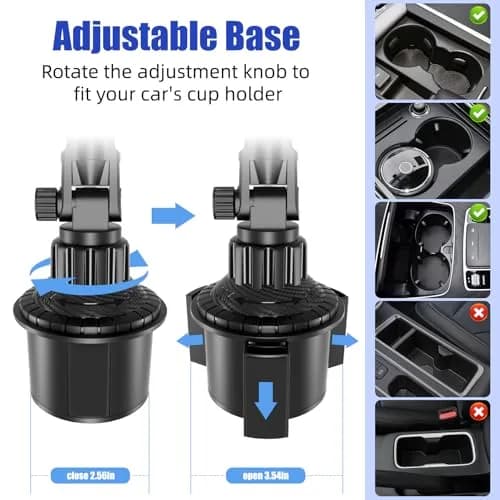 Aourxiv Car Cup Holder Phone & Tablet Mount | 8.7" Adjustable Arm, 4"-13" Device Compatibility thumbnail 2