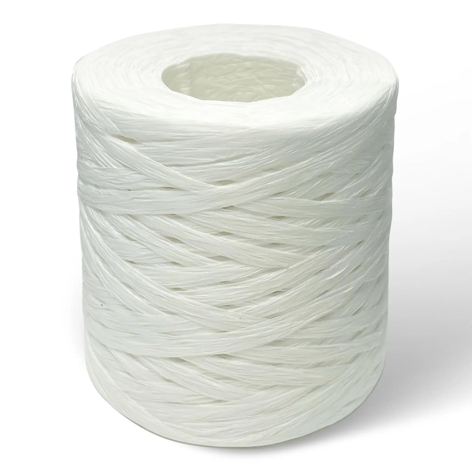 CREATRILL Blue Raffia Paper Craft Ribbon 218 Yards (654 ft / 594.4 m) | Eco-Friendly & Biodegradable for Crafts & Gifts — White