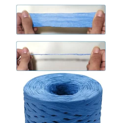CREATRILL Blue Raffia Paper Craft Ribbon 218 Yards (654 ft / 594.4 m) | Eco-Friendly & Biodegradable for Crafts & Gifts thumbnail 4
