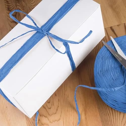 CREATRILL Blue Raffia Paper Craft Ribbon 218 Yards (654 ft / 594.4 m) | Eco-Friendly & Biodegradable for Crafts & Gifts thumbnail 3