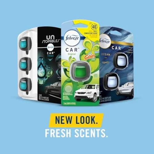 Febreze Car Air Freshener Vent Clips Gain Original Scent 3 Count | Odor-Fighting Automotive Fragrance thumbnail 8