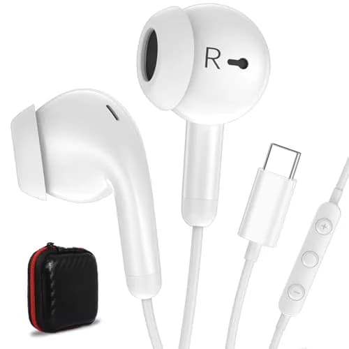 ACANDYA USB-C Wired Earbuds with Microphone & Volume Control, 1.2m Cable | Noise Isolating HiFi Stereo Headset thumbnail 1