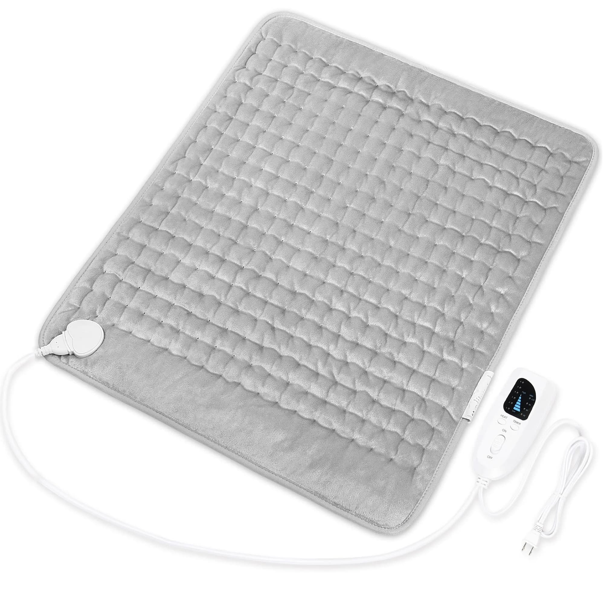 Deepsoon Electric Heating Pad 24x20 Inch Light Gray | 6 Heat Settings & 2-Hour Auto Shut-Off - main product image