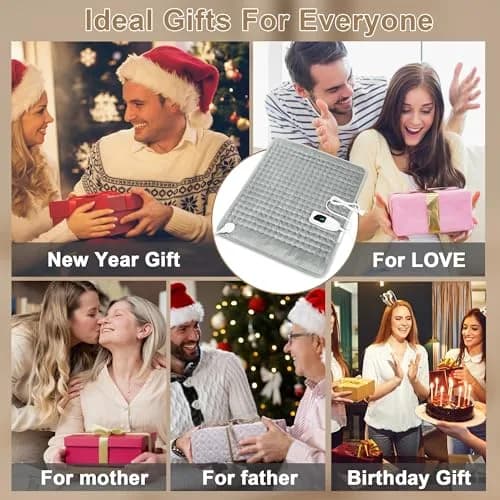 Deepsoon Electric Heating Pad 24x20 Inch Light Gray | 6 Heat Settings & 2-Hour Auto Shut-Off thumbnail 9