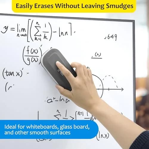 maxtek Magnetic Dry Erase Eraser Gray 1 Pack | Strong Magnetic Grip for Whiteboards and Glass Boards thumbnail 4