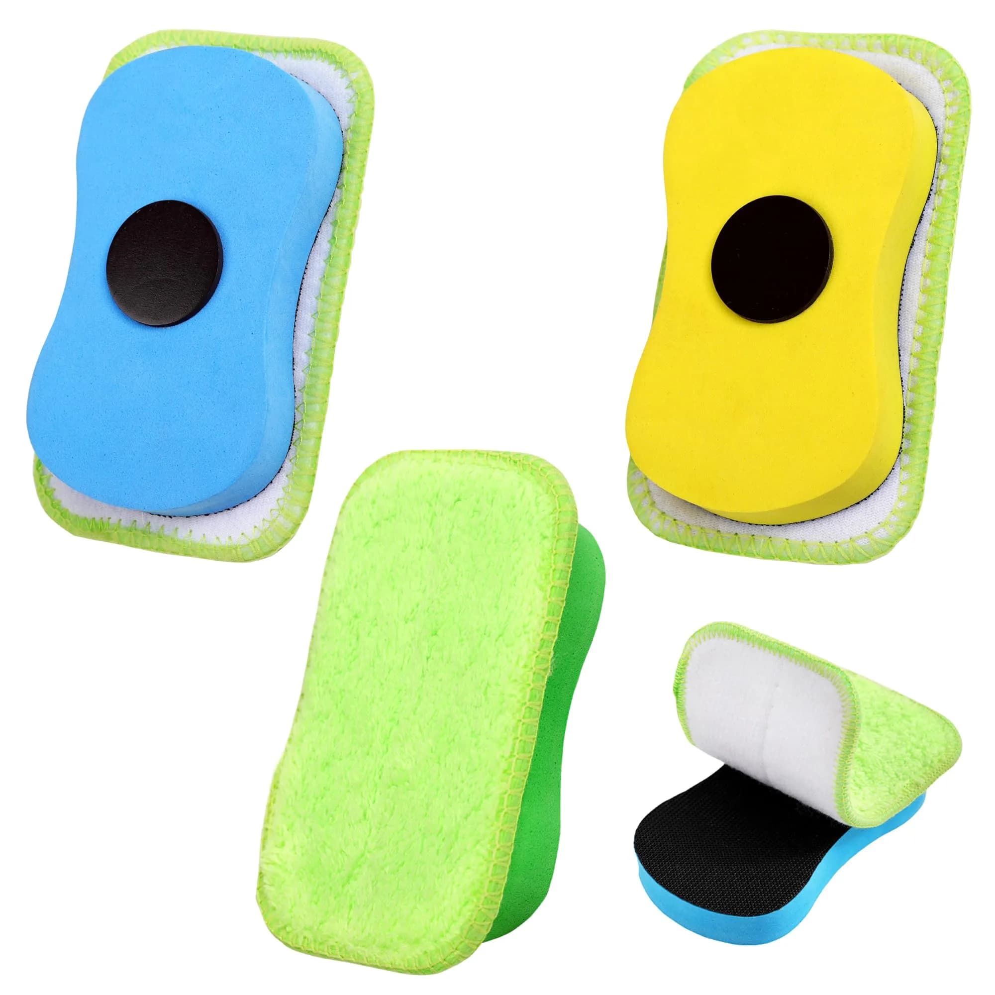 OSOPOLA 3 Pack Chalkboard Eraser with 6 Microfiber Cloths | Washable & Reusable Cleaning Tool