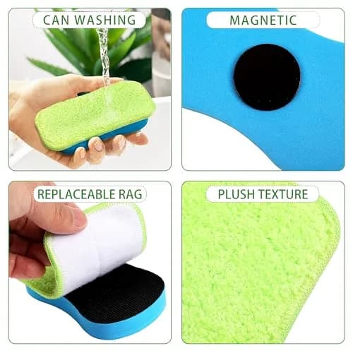 OSOPOLA 3 Pack Chalkboard Eraser with 6 Microfiber Cloths | Washable & Reusable Cleaning Tool thumbnail 3