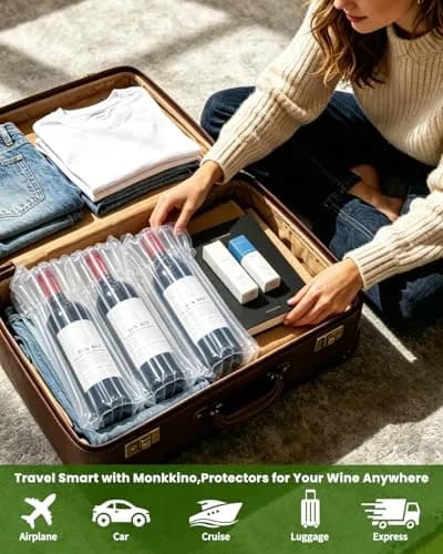 MONKKINO 10 Pack Inflatable Wine Bottle Protector Sleeves 12.5cm (5in) | Travel Safe Packaging for Fragile Items thumbnail 7