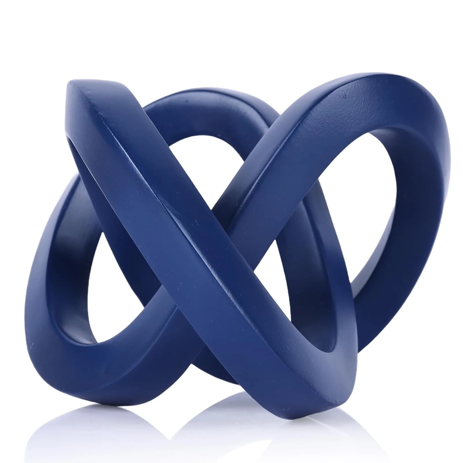 DOVDOV Gold Knot Decorative Sculpture 3.9 inches | Modern Art Mobius Ring for Shelves & Office — B-blue