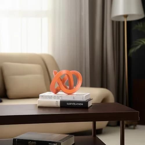 DOVDOV Orange Sculpture 3.9 inches | Modern Möbius Strip Home Decor thumbnail 4