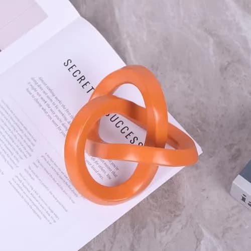 DOVDOV Orange Sculpture 3.9 inches | Modern Möbius Strip Home Decor thumbnail 5