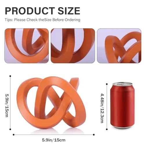 DOVDOV Orange Sculpture 3.9 inches | Modern Möbius Strip Home Decor thumbnail 6