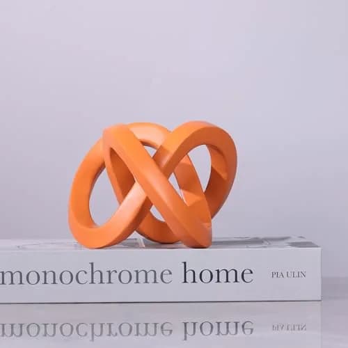 DOVDOV Orange Sculpture 3.9 inches | Modern Möbius Strip Home Decor thumbnail 7