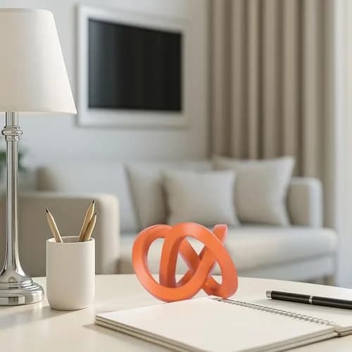 DOVDOV Orange Sculpture 3.9 inches | Modern Möbius Strip Home Decor thumbnail 2