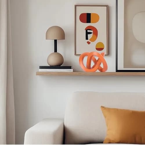 DOVDOV Orange Sculpture 3.9 inches | Modern Möbius Strip Home Decor thumbnail 3
