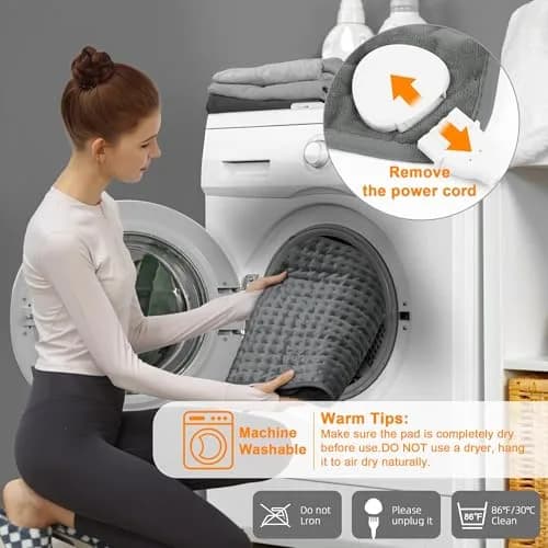 Deepsoon Electric Heating Pad for Back 30cm x 60cm (12"x24") | 6 Heat Settings, 2-Hour Auto Shut-Off thumbnail 5