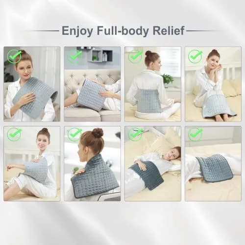 Deepsoon Electric Heating Pad for Back 30cm x 60cm (12"x24") | 6 Heat Settings, 2-Hour Auto Shut-Off thumbnail 9