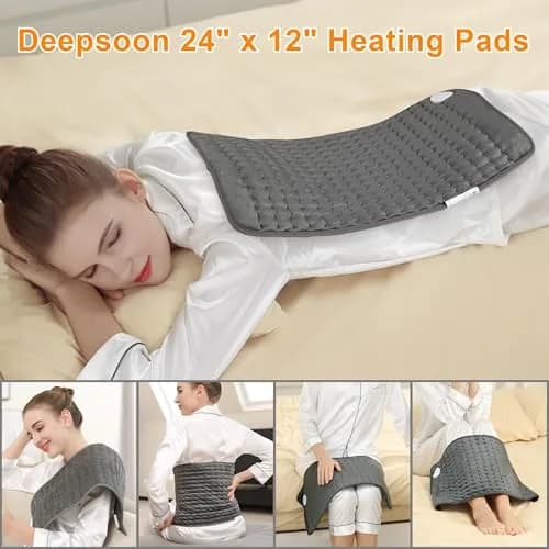 Deepsoon Electric Heating Pad for Back 30cm x 60cm (12"x24") | 6 Heat Settings, 2-Hour Auto Shut-Off thumbnail 2