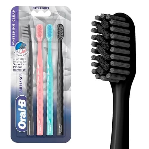 Oral-B 3D White Brilliance Toothbrushes 4 Count Extra Soft | Tough on Plaque, Gentle on Gums thumbnail 1