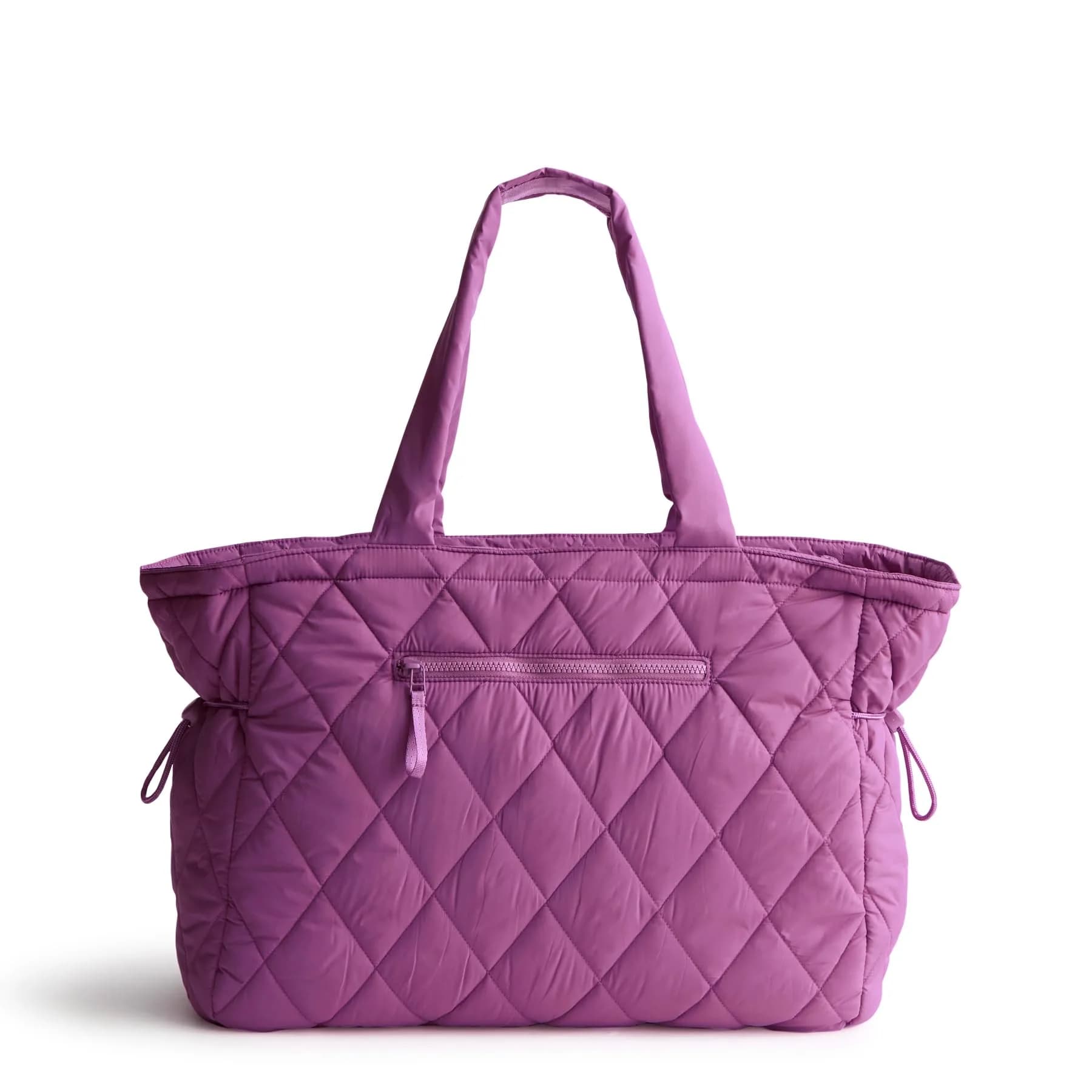 Vera Bradley Featherweight Knollton Travel Tote Bag 15x17x6 in | Lightweight Recycled Nylon — Iris Orchid